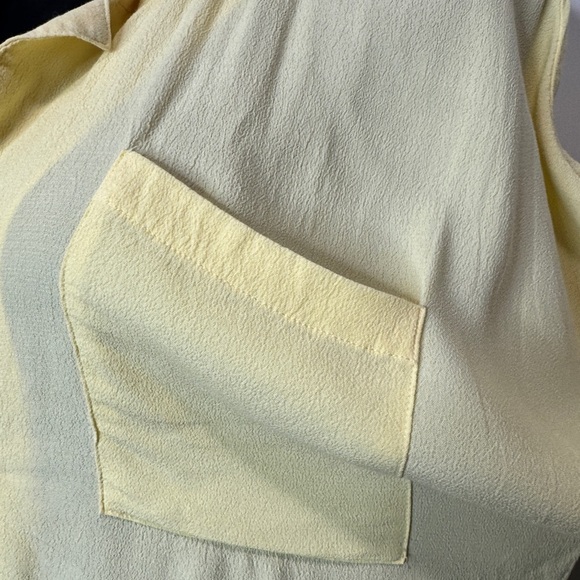 Aritzia Wilfred Free Button-Up  Short Sleeve Top Yellow - Picture 8 of 9